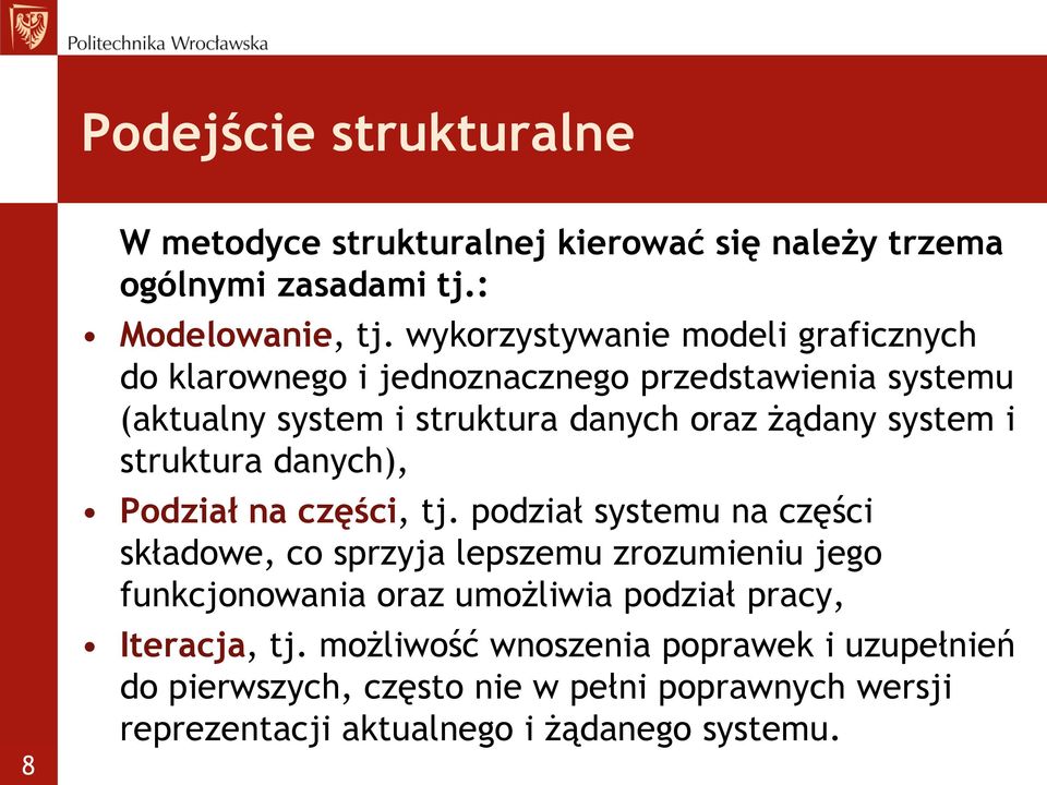 i struktura danych), Podział na części, tj.