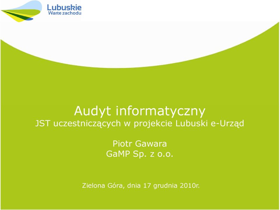 Lubuski e-urząd Piotr Gawara GaMP