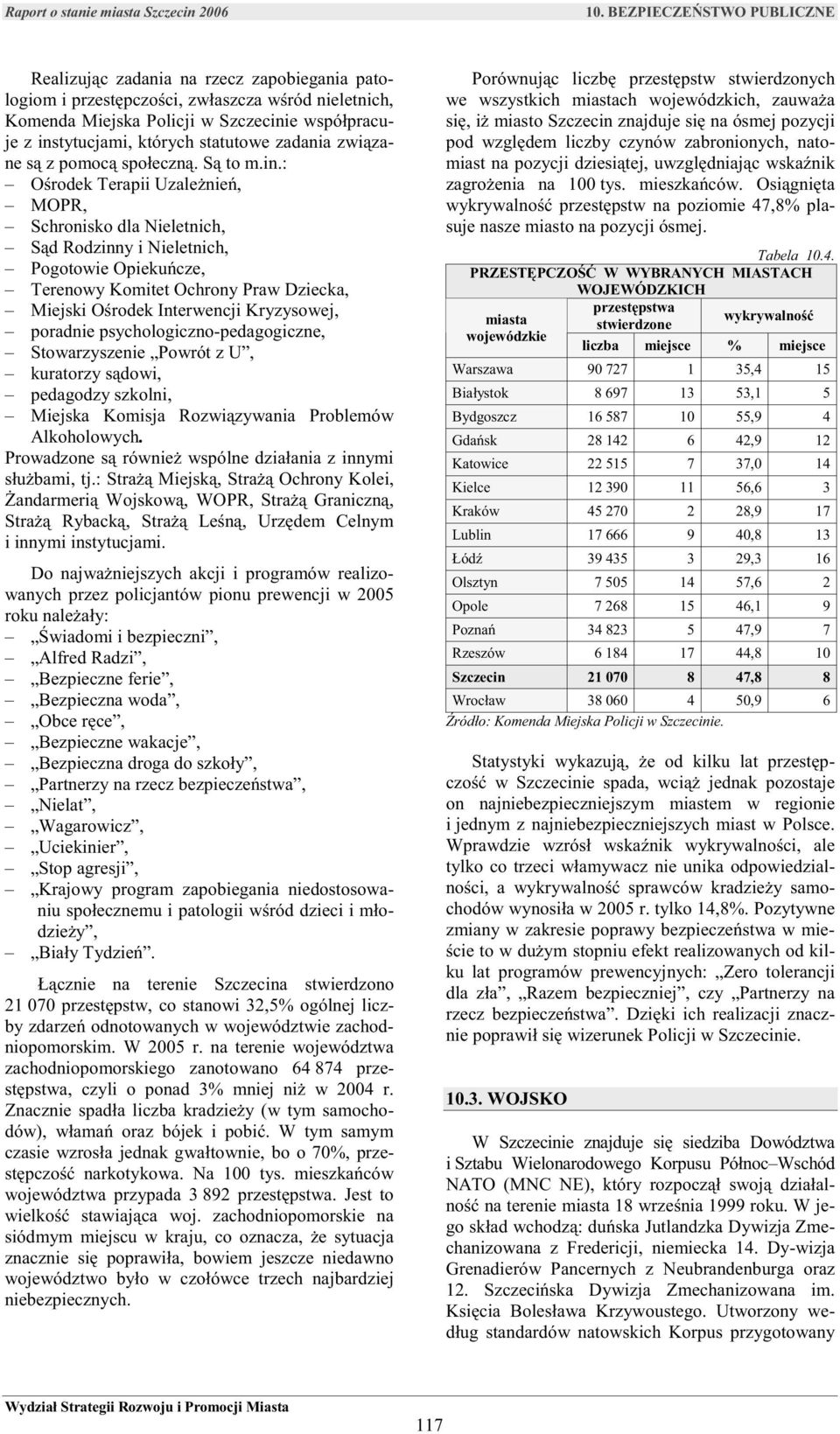 : Ośrodek Terapii Uzależnień, MOPR, Schronisko dla Nieletnich, Sąd Rodzinny i Nieletnich, Pogotowie Opiekuńcze, Terenowy Komitet Ochrony Praw Dziecka, Miejski Ośrodek Interwencji Kryzysowej, poradnie