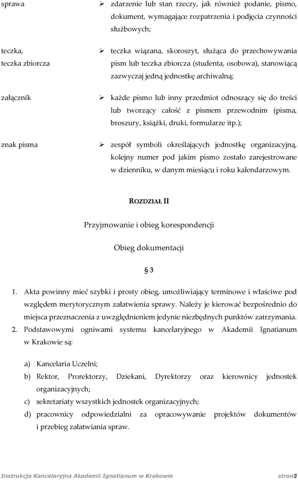 pismem przewodnim (pisma, broszury, książki, druki, formularze itp.