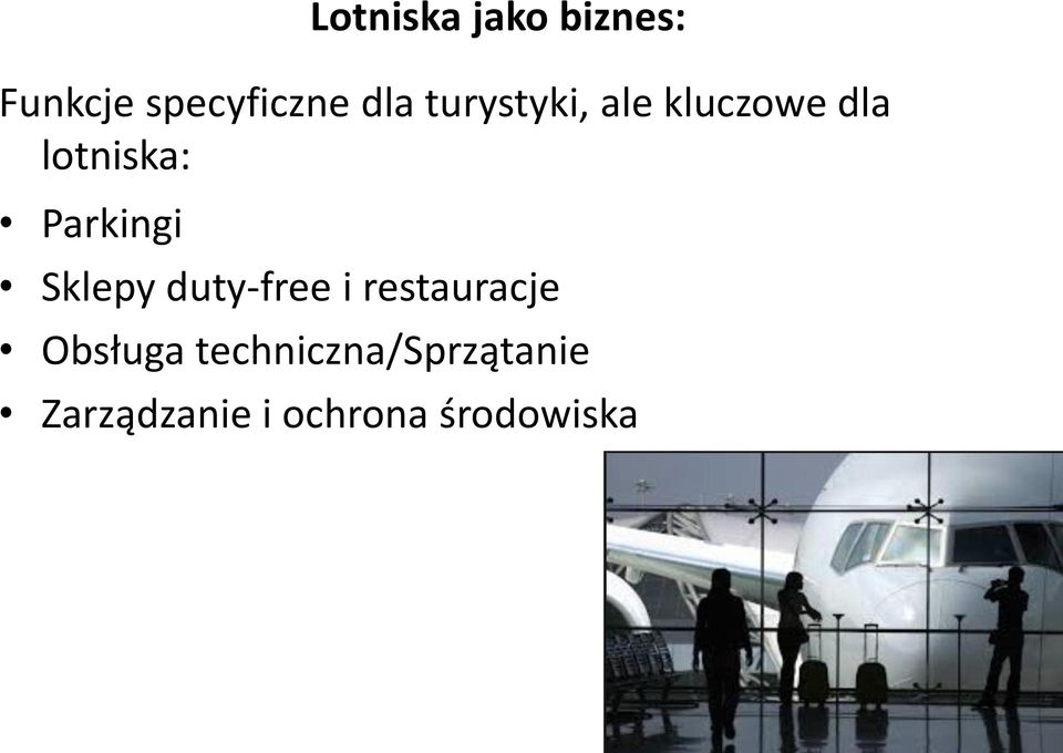 Sklepy duty-free i restauracje Obsługa