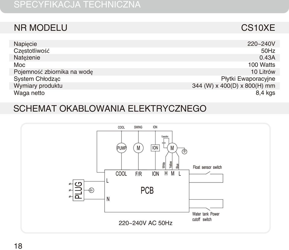 CS10XE 220~240V 50Hz 0.