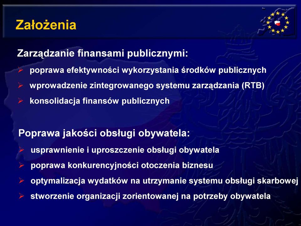 obsługi obywatela: usprawnienie i uproszczenie obsługi obywatela poprawa konkurencyjności otoczenia biznesu