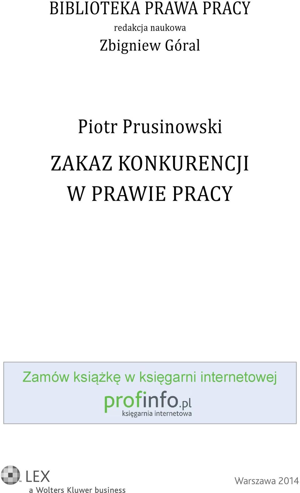 KONKURENCJI W PRAWIE PRACY Zamów