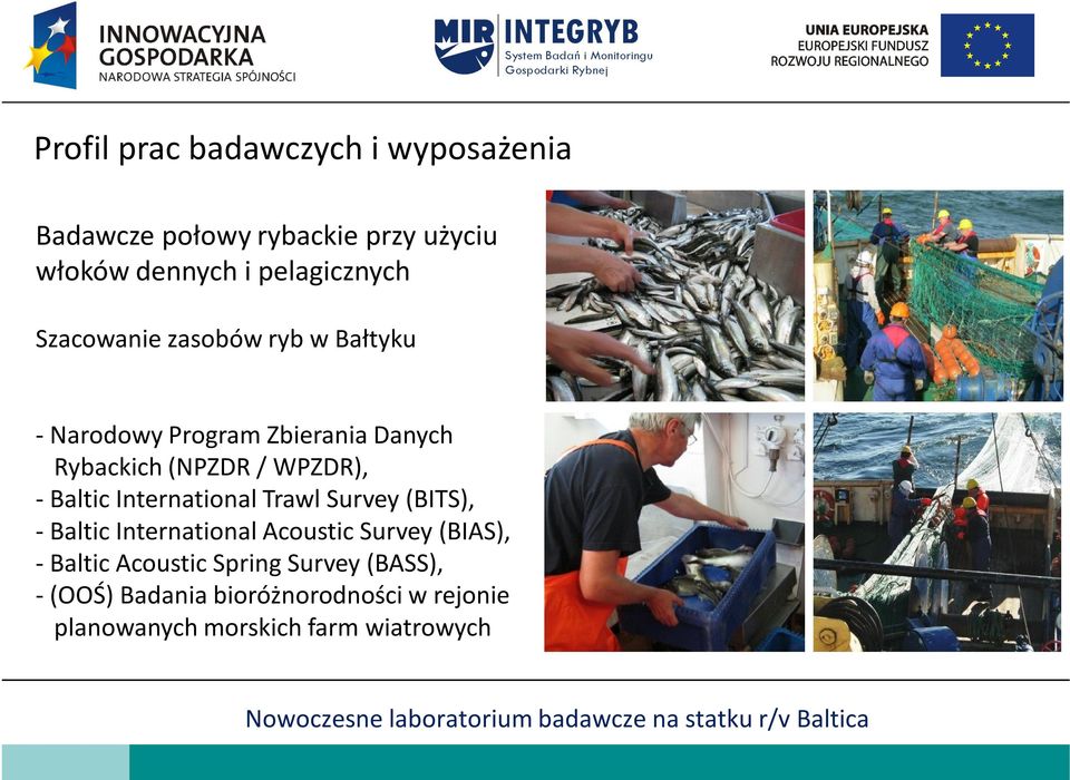 WPZDR), - Baltic International Trawl Survey (BITS), - Baltic International Acoustic Survey (BIAS), -