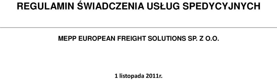 EUROPEAN FREIGHT