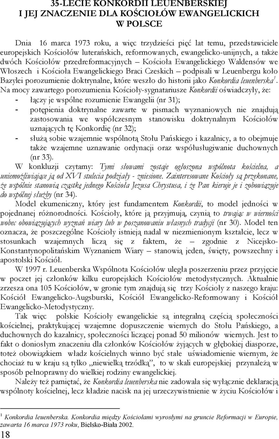 Bazylei porozumienie doktrynalne, które weszło do historii jako Konkordia leuenberska 1.