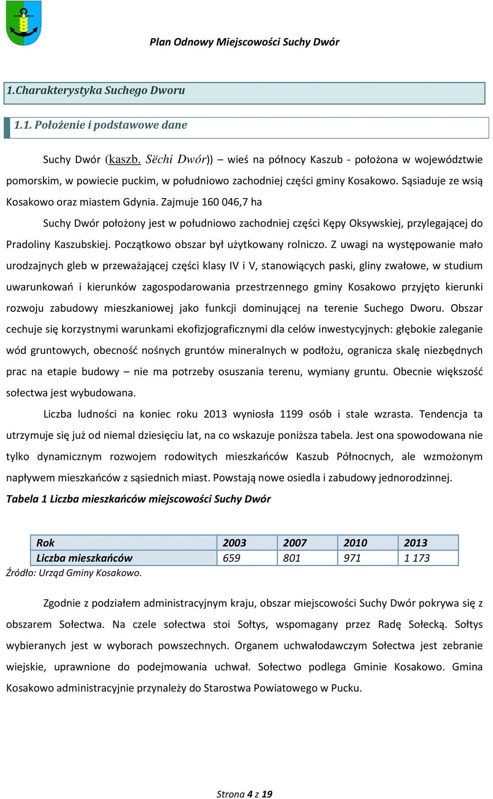 Zajmuje 160 046,7 ha Suchy Dwór położony jest w południowo zachodniej części Kępy Oksywskiej, przylegającej do Pradoliny Kaszubskiej. Początkowo obszar był użytkowany rolniczo.