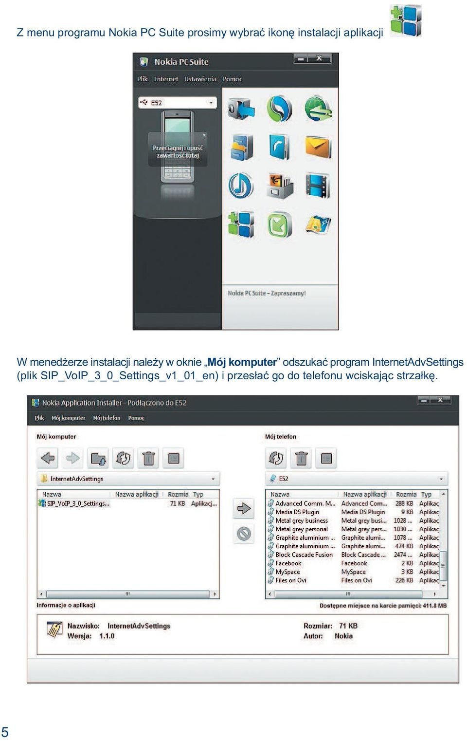 Mój komputer odszukać program InternetAdvSettings (plik