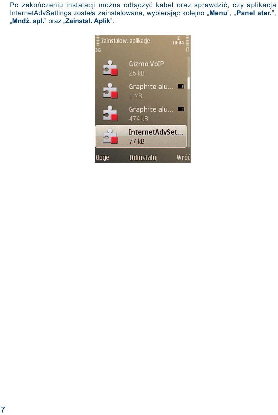 InternetAdvSettings została zainstalowana,