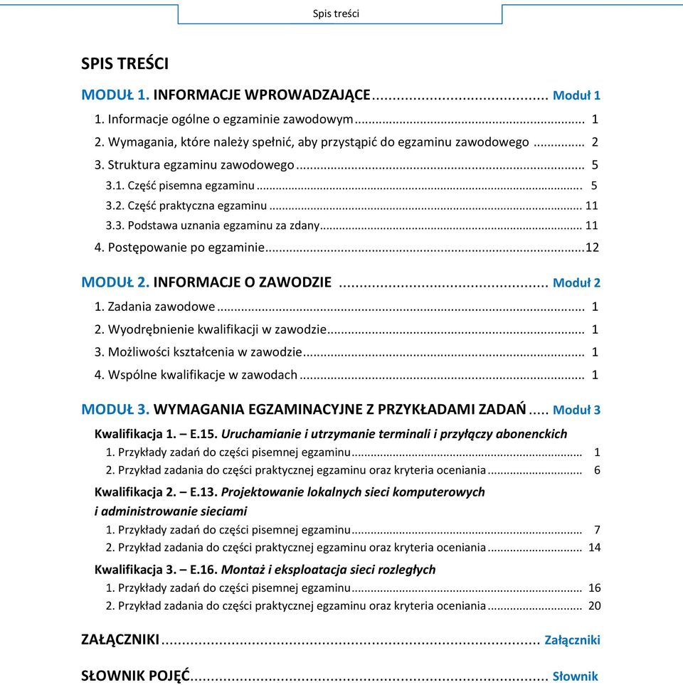 .. M Kwalifikacja 1. E.15. U P... 1 P oraz kryteria oceniania... 6 Kwalifikacja 2. E.13.