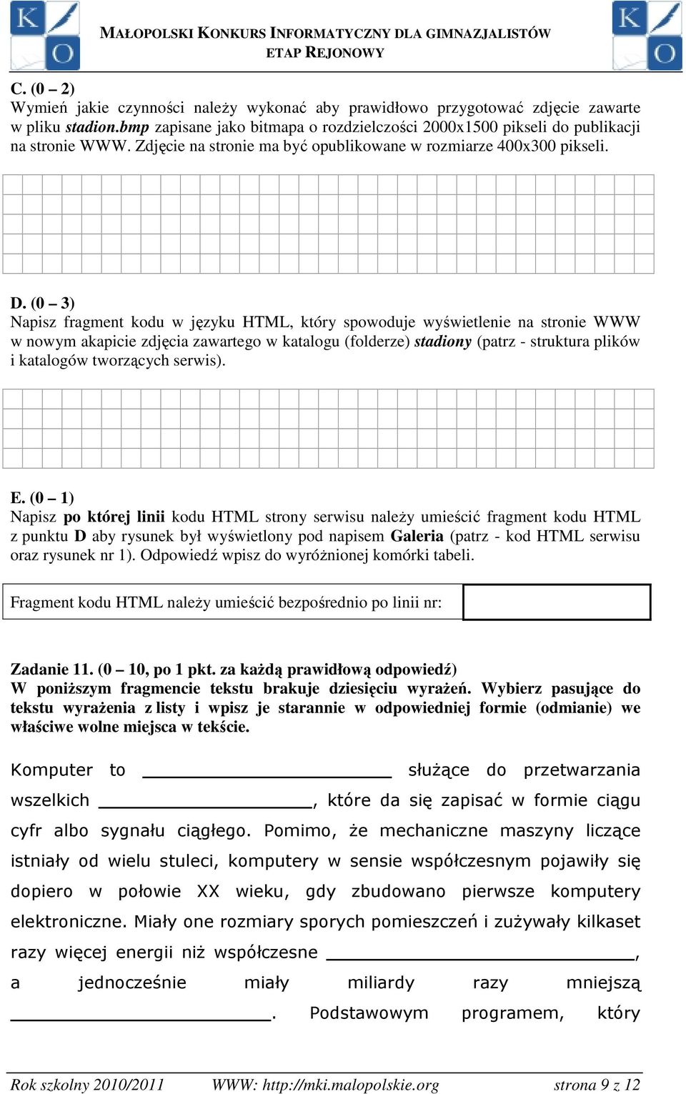 (0 3) Napisz fragment kodu w języku HTML, który spowoduje wyświetlenie na stronie WWW w nowym akapicie zdjęcia zawartego w katalogu (folderze) stadiony (patrz - struktura plików i katalogów