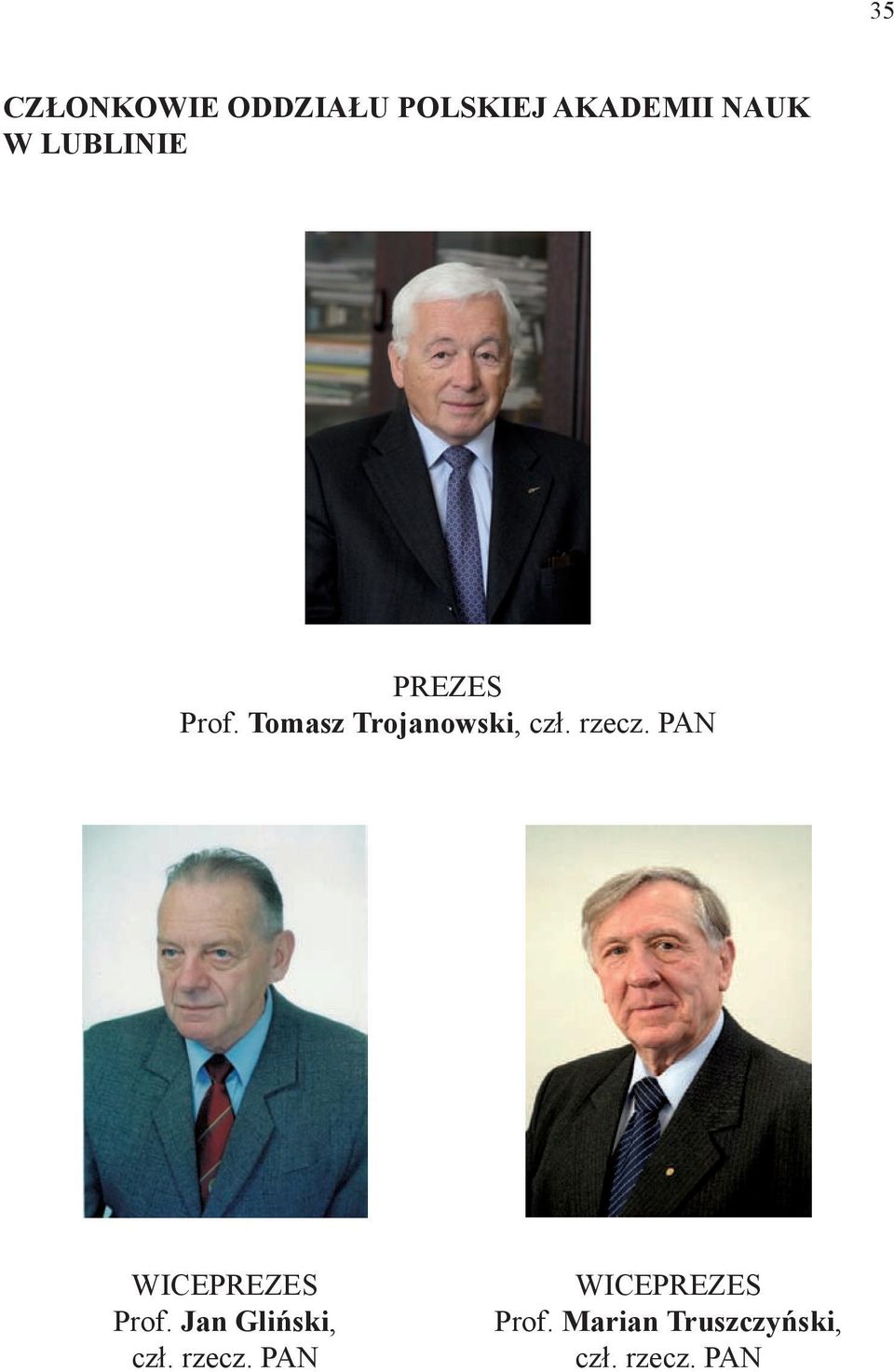 rzecz. PAN WICEPREZES Prof. Jan Gliński, czł. rzecz.