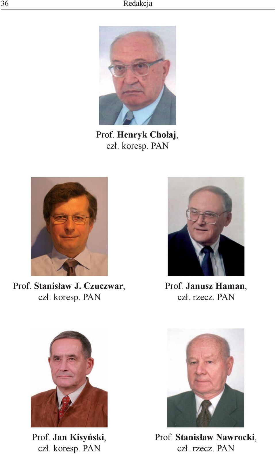 PAN Prof. Janusz Haman, czł. rzecz. PAN Prof.