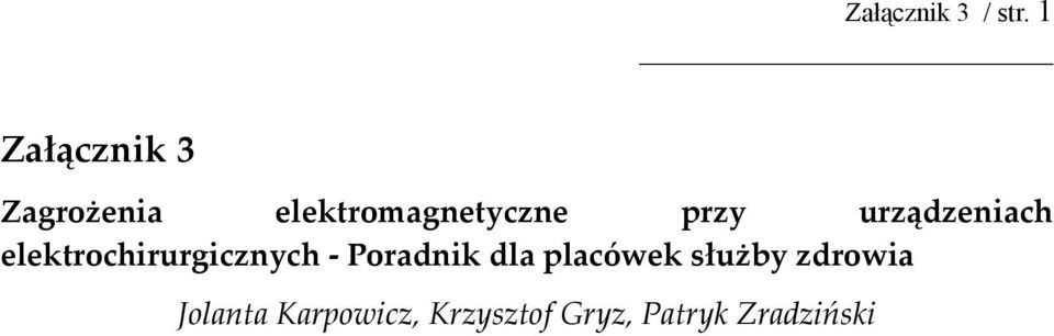 urządzeniach elektrochirurgicznych - Poradnik