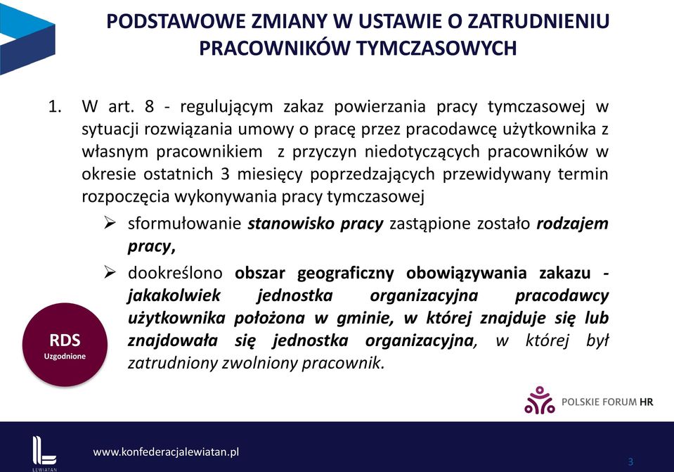 pracowników w okresie ostatnich 3 miesięcy poprzedzających przewidywany termin rozpoczęcia wykonywania pracy tymczasowej RDS Uzgodnione sformułowanie stanowisko pracy