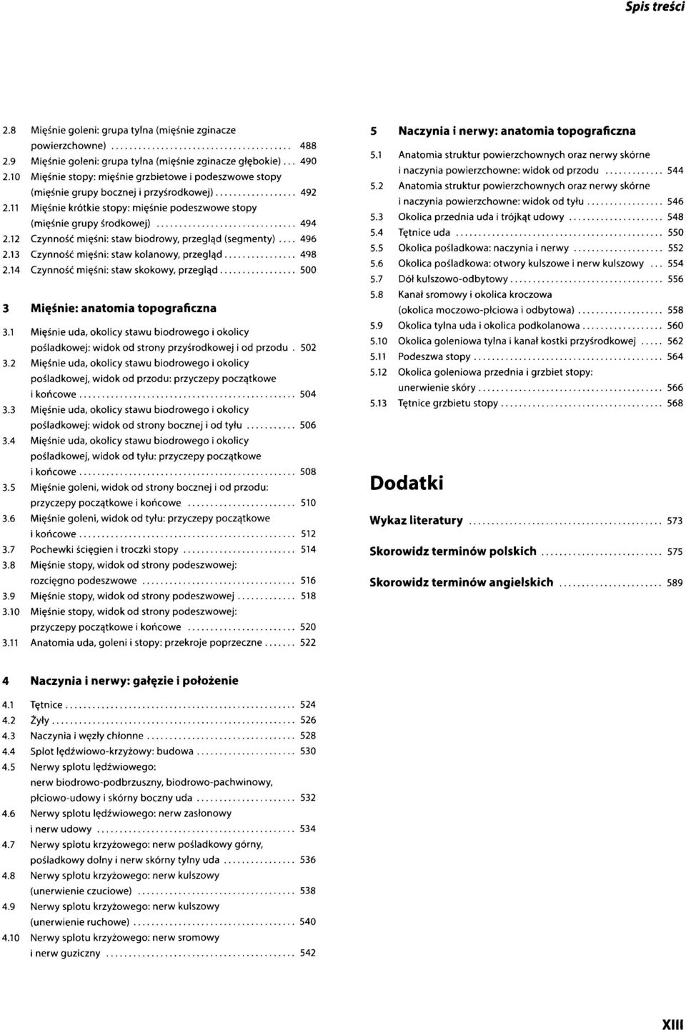 12 Czynność mięśni: staw biodrowy, przegląd (segmenty).... 496 2.13 Czynność mięśni: staw kolanowy, przegląd 498 2.14 Czynność mięśni: staw skokowy, przegląd................. 500 3 ięśnie: anatomia topogras zn 3.