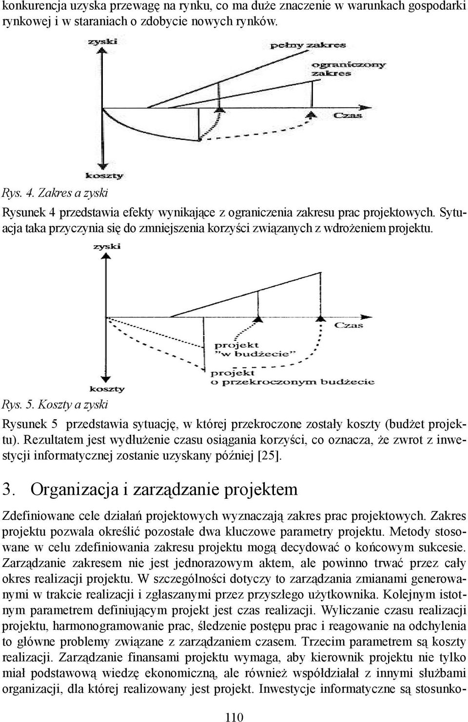 Koszty a zyski Rysunek 5 przedstawia sytuację, w której przekroczone zostały koszty (budżet projektu).