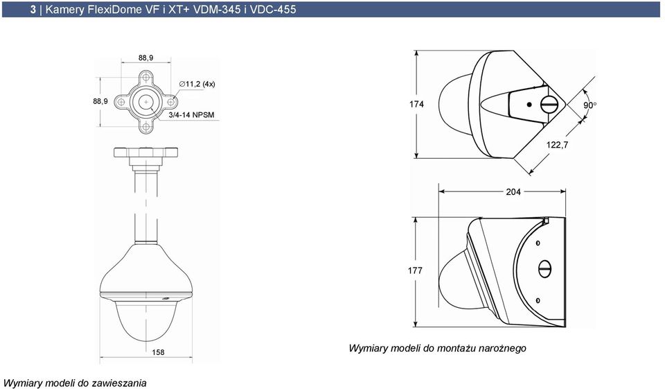 NPSM 122,7 204 177 158 Wymiary modeli do