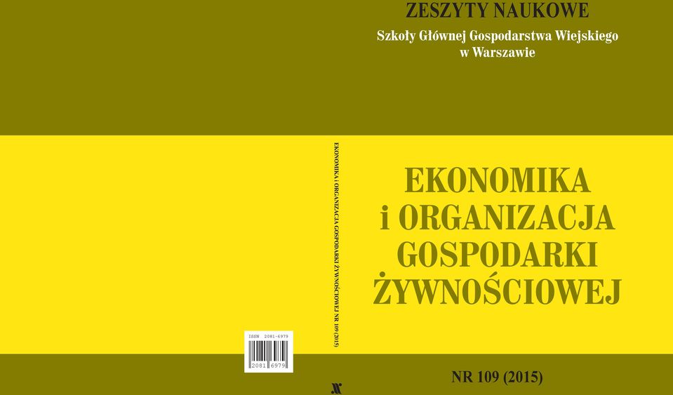 EKONOMIKA i ORGANIZACJA GOSPODARKI ŻYWNOŚCIOWEJ NR