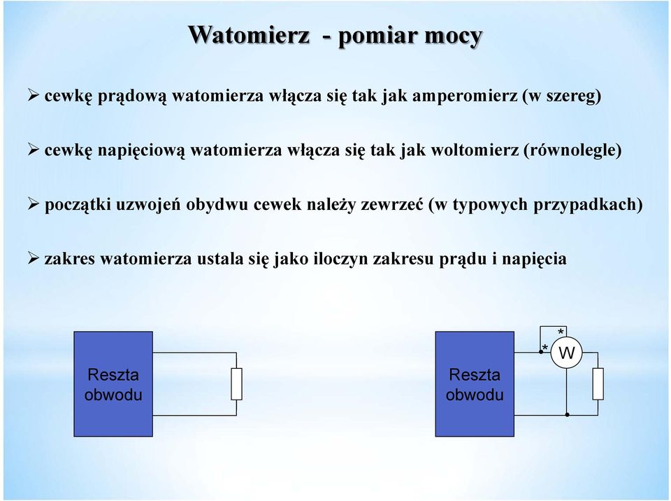 początki uzwojeń obydwu cewek należy zewrzeć (w typowych przypadkach) zakres