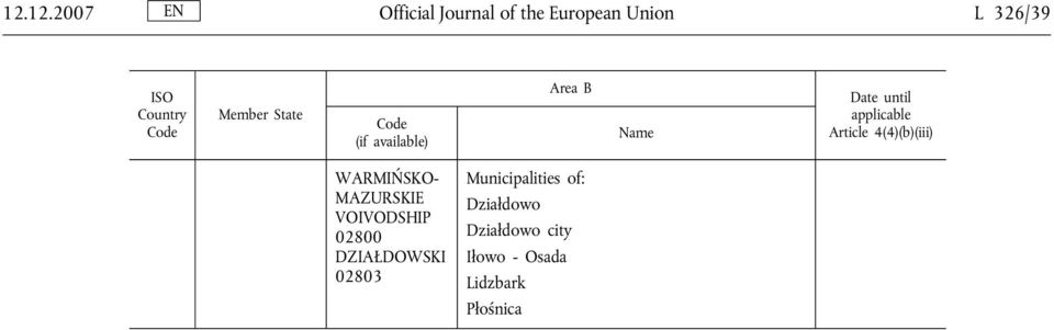 MAZURSKIE 02800 DZIAŁDOWSKI 02803