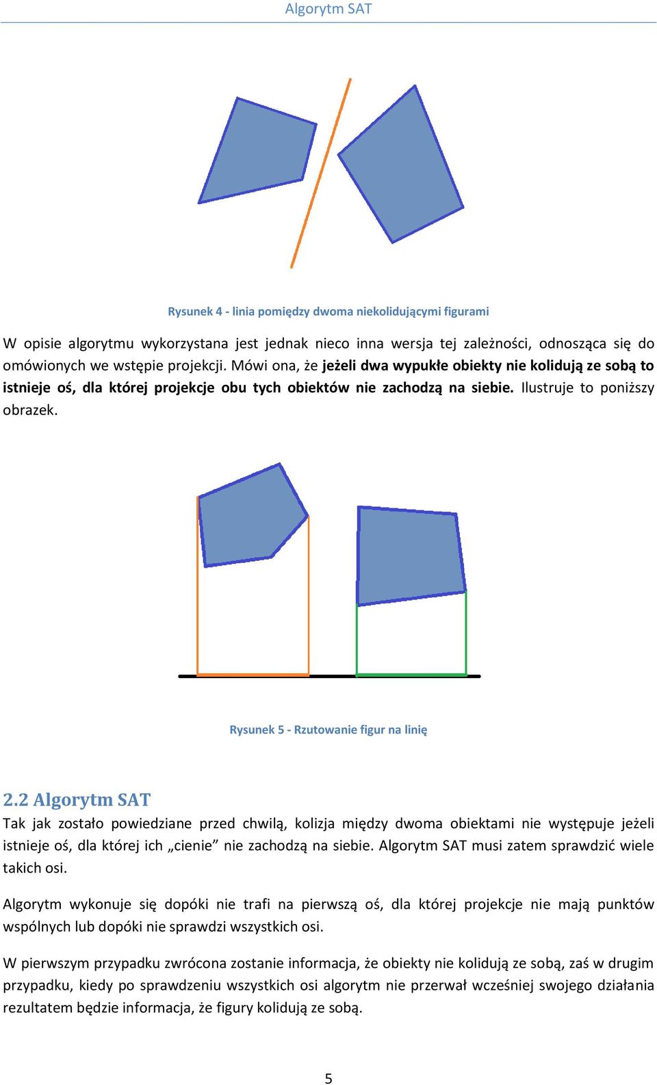 Rysunek 5 - Rzutowanie figur na linię 2.