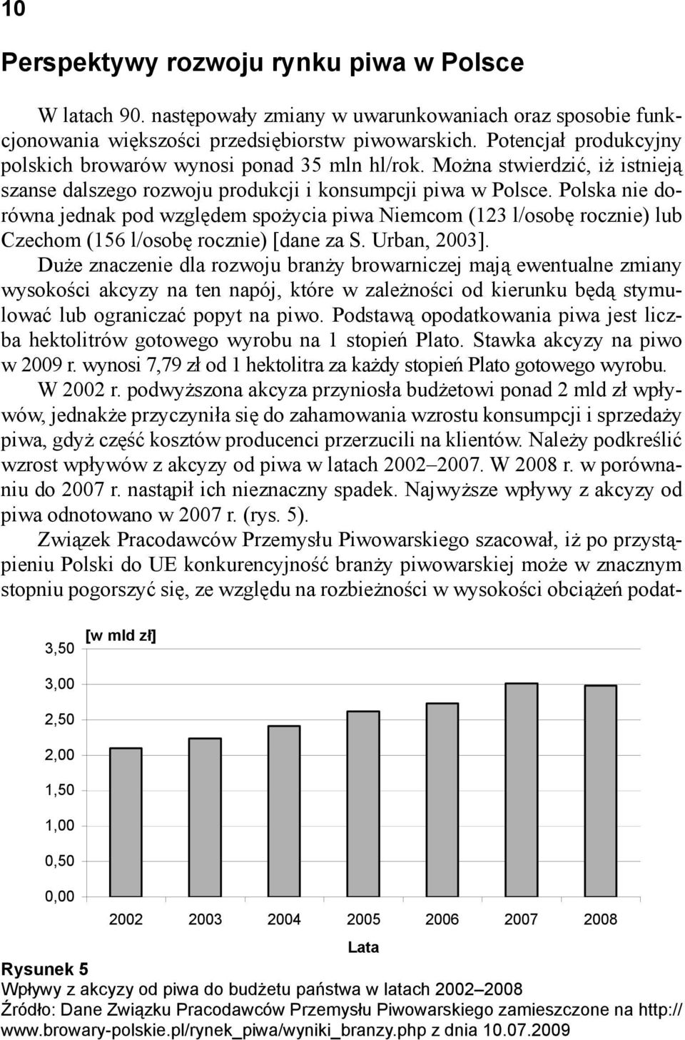 Polska nie dorówna jednak pod względem spożycia piwa Niemcom (123 l/osobę rocznie) lub Czechom (156 l/osobę rocznie) [dane za S. Urban, 2003].