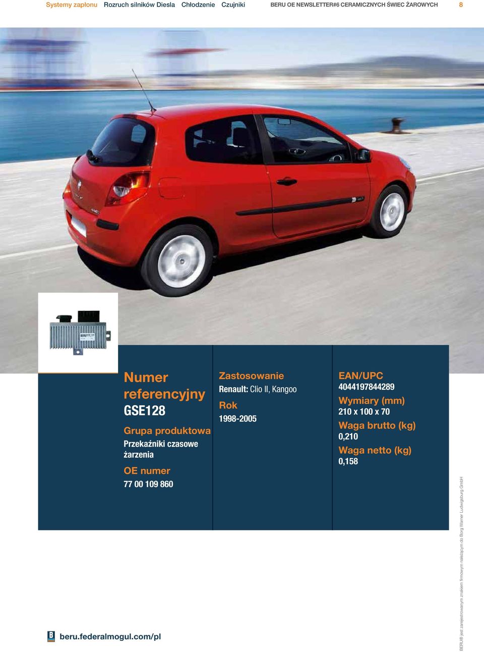 żarzenia 77 00 109 860 Renault: Clio II,