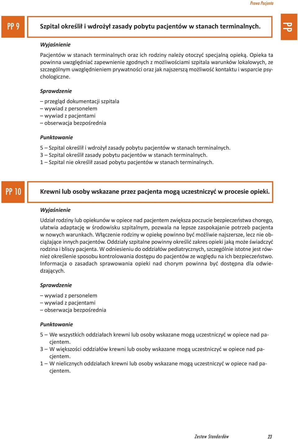 psychologiczne. wywiad z pacjentami 5 Szpital określił i wdrożył zasady pobytu pacjentów w stanach terminalnych. 3 Szpital określił zasady pobytu pacjentów w stanach terminalnych.