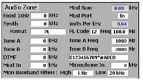 Rysunek 3.2.4-1. Strefa Audio przy urządzeniu R 8000 w trybie Generate Rysunek 3.2.4-2 przedstawia obszar wyświetlania Strefy Audio, gdy urządzenie R 8000 jest w trybie Monitor.