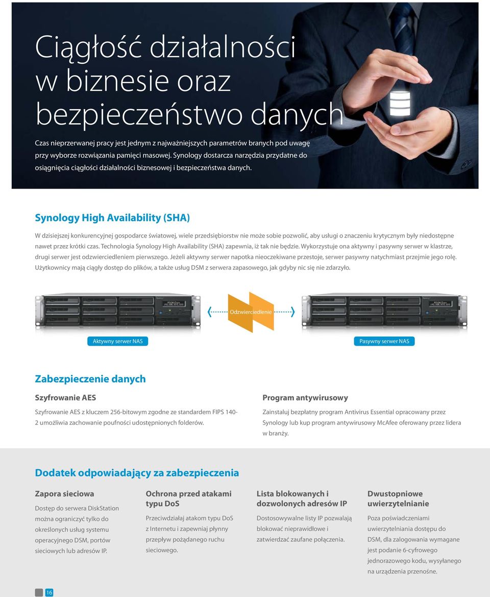 Synology High Availability (SHA) W dzisiejszej konkurencyjnej gospodarce światowej, wiele przedsiębiorstw nie może sobie pozwolić, aby usługi o znaczeniu krytycznym były niedostępne nawet przez