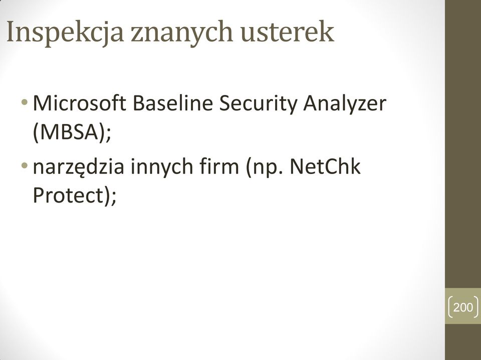 Analyzer (MBSA); narzędzia