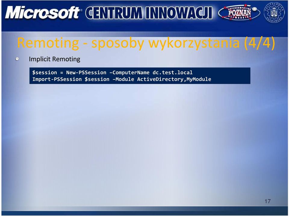 New-PSSession ComputerName dc.test.