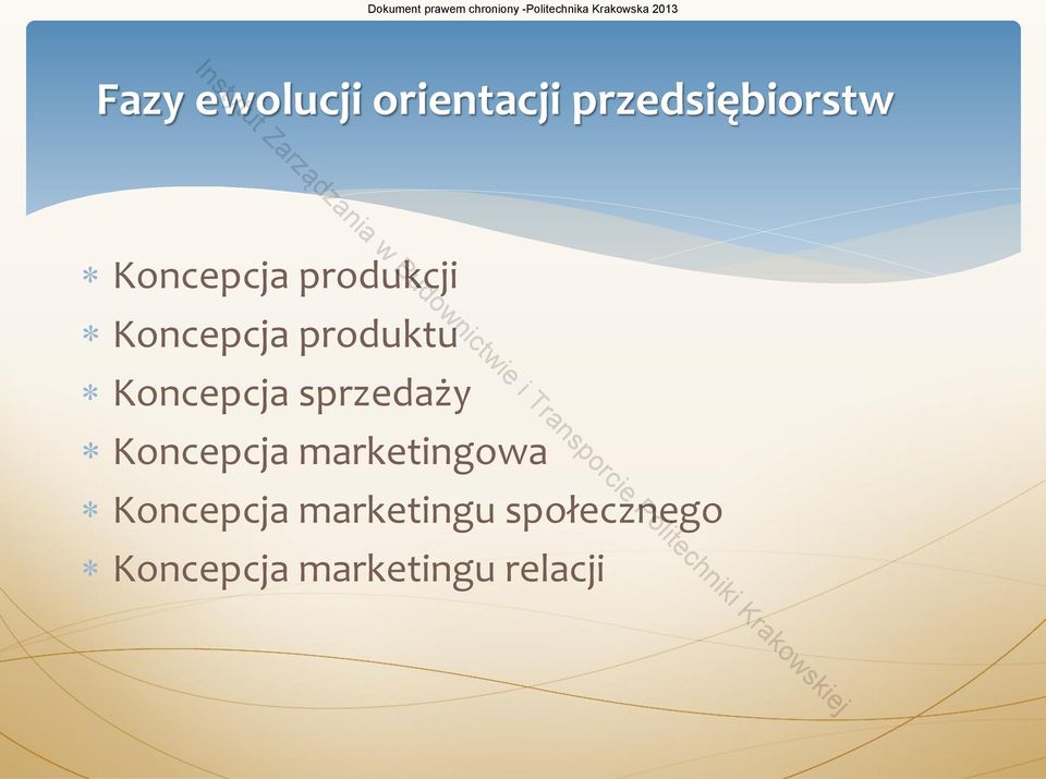 Koncepcja sprzedaży Koncepcja marketingowa