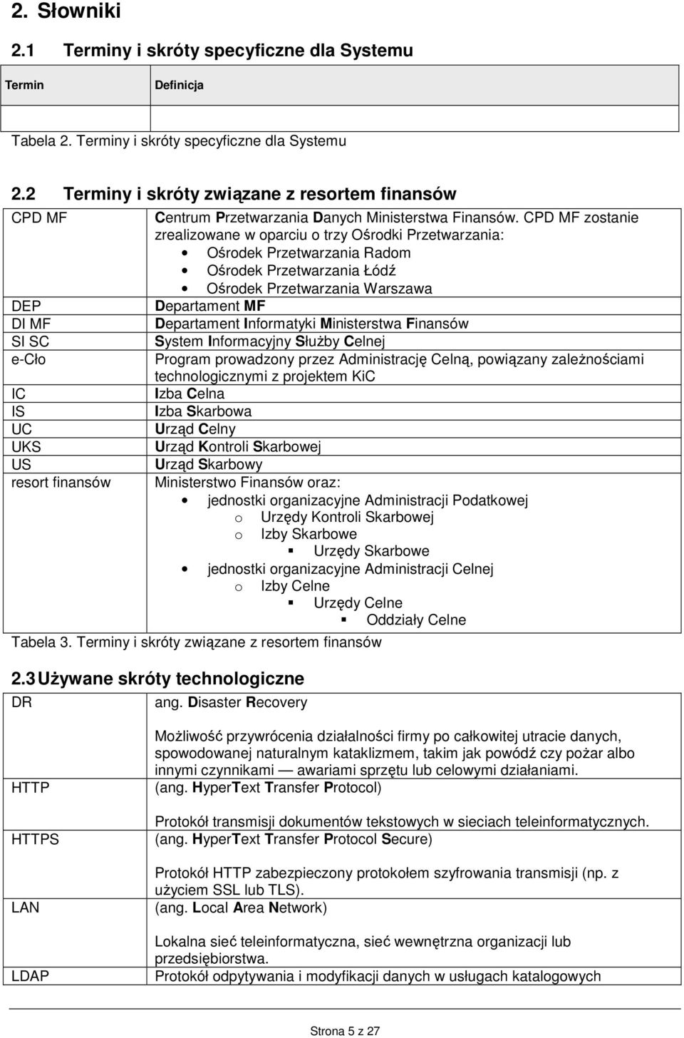 Terminy i skróty związane z resortem finansów CPD MF DEP DI MF SI SC e-cło IC IS UC UKS US resort finansów Centrum Przetwarzania Danych Ministerstwa Finansów.