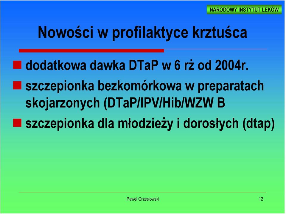 szczepionka bezkomórkowa w preparatach skojarzonych