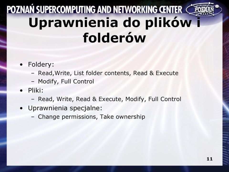 Pliki: Read, Write, Read & Execute, Modify, Full Control