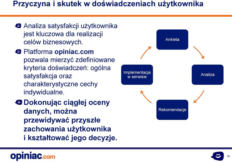 com pozwala mierzyć zdefiniowane kryteria doświadczeń: ogólna satysfakcja oraz charakterystyczne cechy