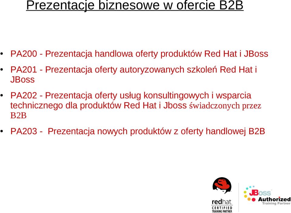 Prezentacja oferty usług konsultingowych i wsparcia technicznego dla produktów Red Hat