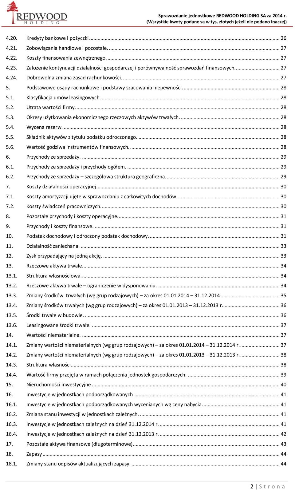 Podstawowe osądy rachunkowe i podstawy szacowania niepewności.... 28 5.1. Klasyfikacja umów leasingowych.... 28 5.2. Utrata wartości firmy.... 28 5.3.