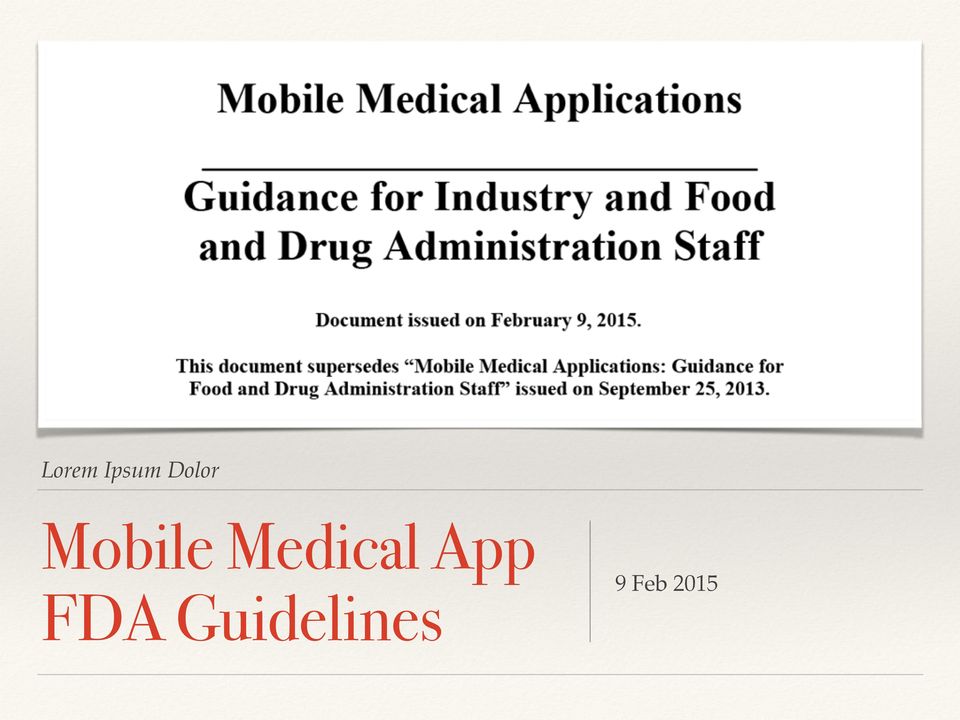 Medical App FDA