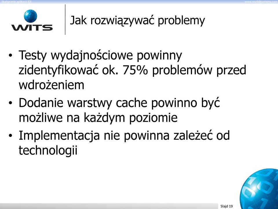 75% problemów przed wdrożeniem Dodanie warstwy cache