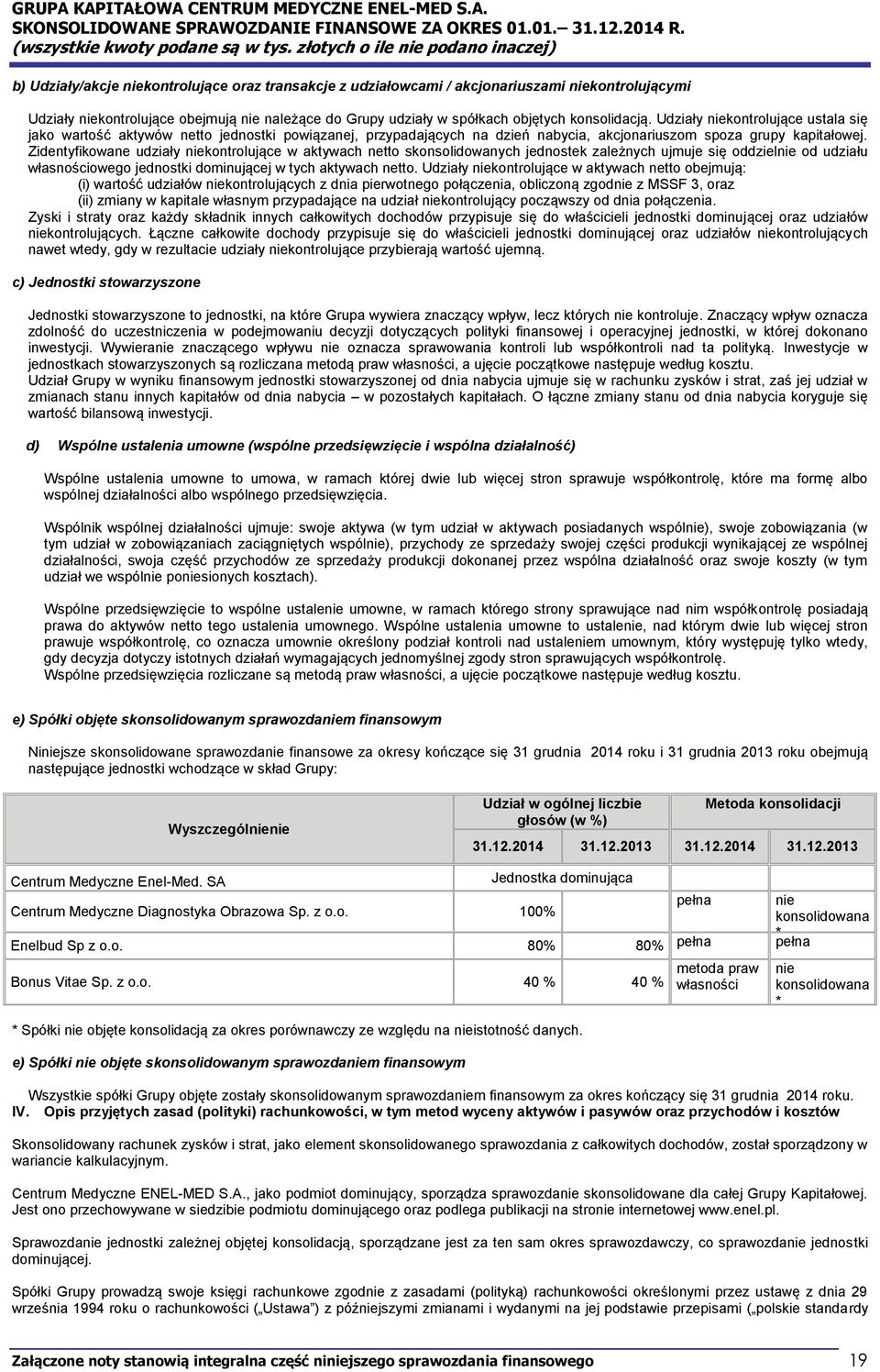 Zidentyfikowane udziały niekontrolujące w aktywach netto skonsolidowanych jednostek zależnych ujmuje się oddzielnie od udziału własnościowego jednostki dominującej w tych aktywach netto.