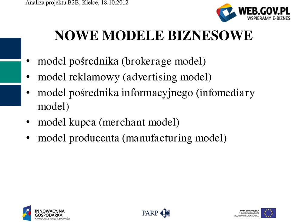 pośrednika informacyjnego (infomediary model) model