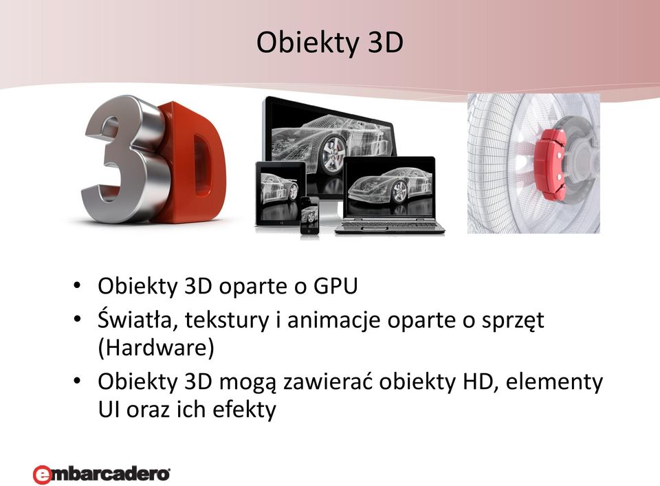 sprzęt (Hardware) Obiekty 3D mogą