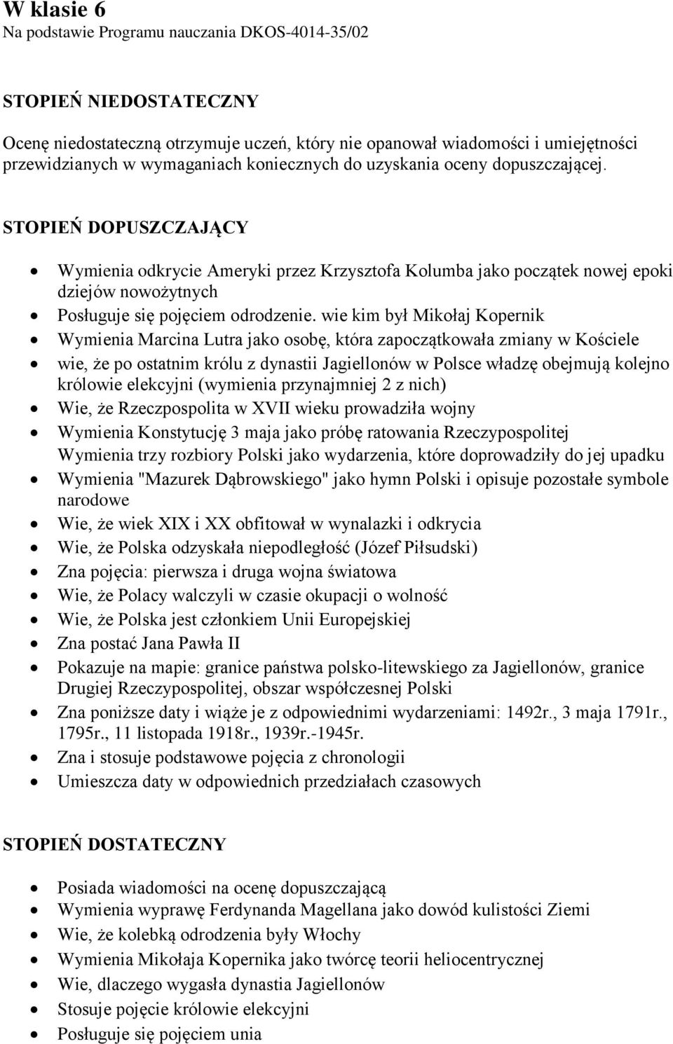 wie kim był Mikołaj Kopernik Wymienia Marcina Lutra jako osobę, która zapoczątkowała zmiany w Kościele wie, że po ostatnim królu z dynastii Jagiellonów w Polsce władzę obejmują kolejno królowie