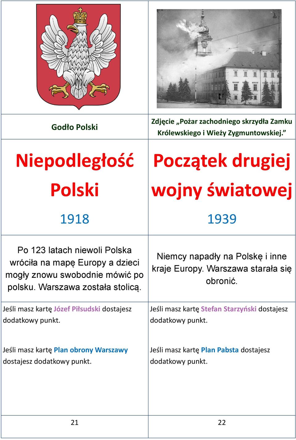 polsku. Warszawa została stolicą. Niemcy napadły na Polskę i inne kraje Europy. Warszawa starała się obronić.