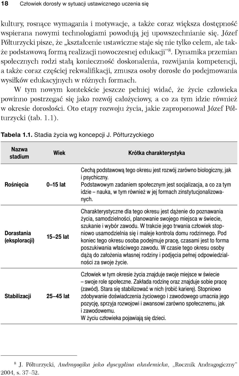 Dynamika przemian społecznych rodzi stałą konieczność doskonalenia, rozwĳania kompetencji, a także coraz częściej rekwalifikacji, zmusza osoby dorosłe do podejmowania wysiłków edukacyjnych w różnych