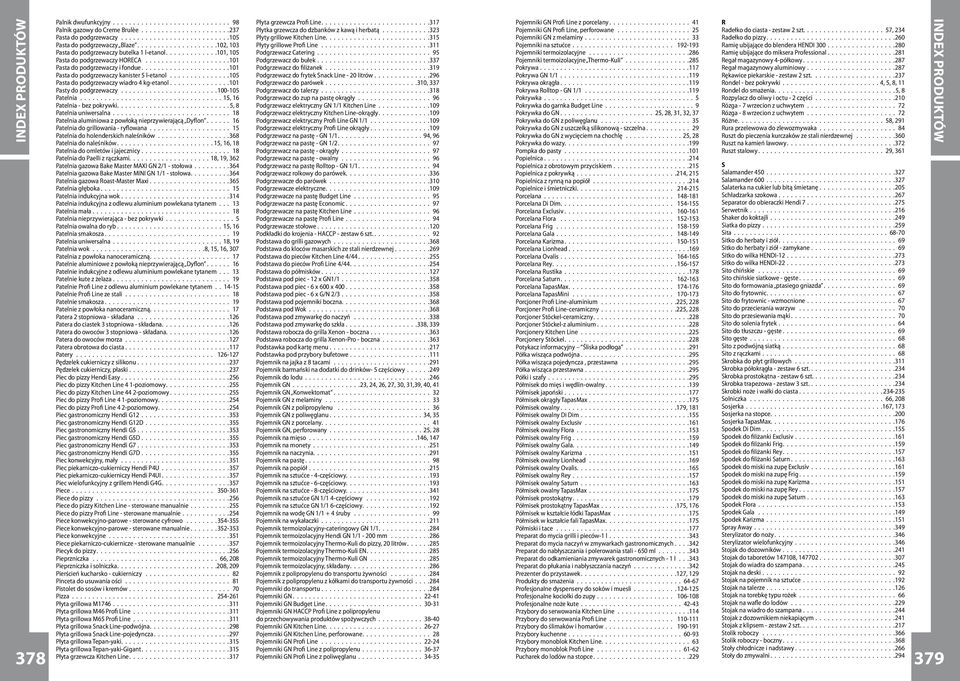 Patelnia - bez pokrywki 5, 8 Patelnia uniwersalna 18 Patelnia aluminiowa z powłoką nieprzywierającą Dyflon 16 Patelnia do grillowania - ryflowana 15 Patelnia do holenderskich naleśników 368 Patelnia